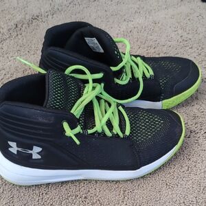 Under Armour Black and Neon Green Sneakers